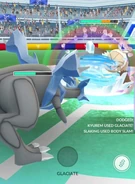 Glaciate used in a Gym Battle