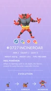 Incineroar Pokédex entry