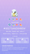 Alolan Sandshrew Pokédex entry