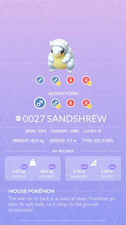 Sandshrew - Alola Form (Pokémon GO) - Best Movesets, Counters, Evolutions  and CP