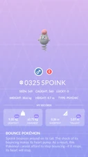 Spoink Pokédex entry