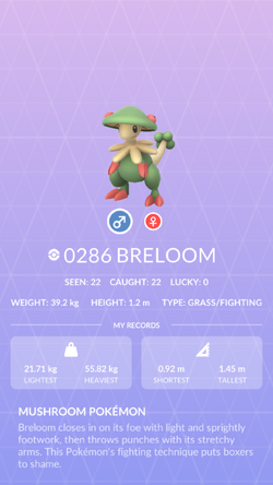 Breloom, Pokémon GO Wiki