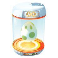 Inkubator aktif ∞ dengan telur 2 km