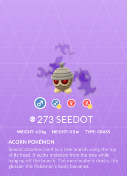Seedot (Pokémon GO): Stats, Moves, Counters, Evolution