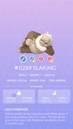 Slaking Pokédex entry