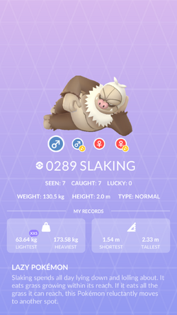 Slaking  Pokédex