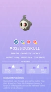 Duskull Pokédex entry