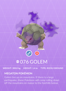 Golem Shadow Pokédex entry