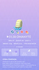 Omanyte Pokédex entry