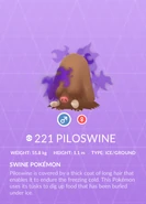 Piloswine Shadow Pokédex entry