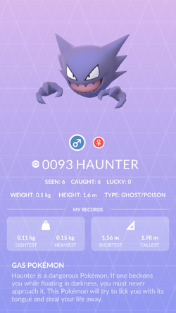 Haunter (Pokémon GO): Stats, Moves, Counters, Evolution