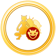 Mewtwo silhouette in the Rising Star medal