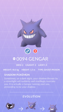 Gengar Pokédex entry