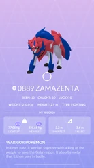Zamazenta Pokédex entry