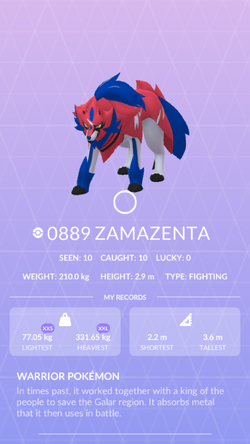 Pokemon 8889 Mega Zamazenta Pokedex: Evolution, Moves, Location, Stats