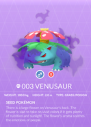 Venusaur Shadow Pokédex entry