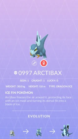Pokémon GO: Arctibax (9ª Gen Paldea) Lv.30 – Pronto Per Lo Scambio
