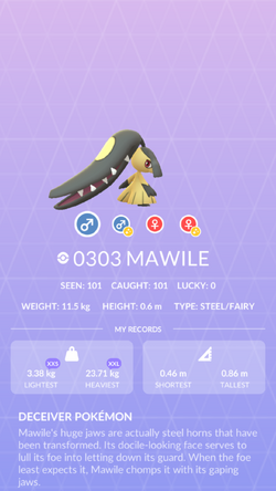 Mega Mawile, Pokédex