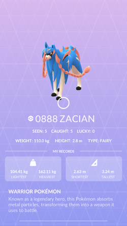 Zacian - Pokemon Go