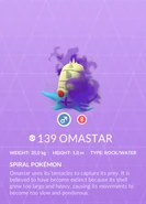 Omastar Shadow Pokédex entry