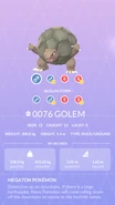 Golem Pokédex entry