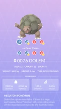 Golem Pokédex entry