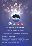 Clamperl Pokédex entry