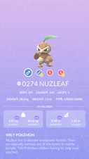 Nuzleaf Pokédex entry