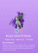 Mightyena Shadow Pokédex entry