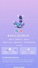 Skorupi Pokédex entry