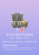 Bastiodon Pokédex entry