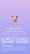 Skitty Pokédex entry