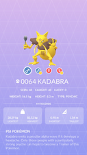 Kadabra Pokédex entry