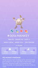 Mankey Pokédex entry