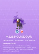 Houndour Shadow Pokédex entry