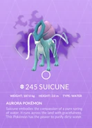 Suicune Shadow Pokédex entry