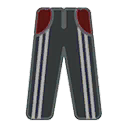 Grey Pants with White Stripes and Red Pockets