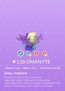 Omanyte Shadow Pokédex entry