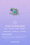 Klinklang Pokédex entry