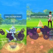 Night Shade used in a Trainer Battle