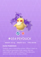 Psyduck Shadow Pokédex entry