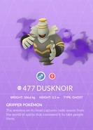 Dusknoir Shadow Pokédex entry