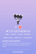 Gothorita Pokedex