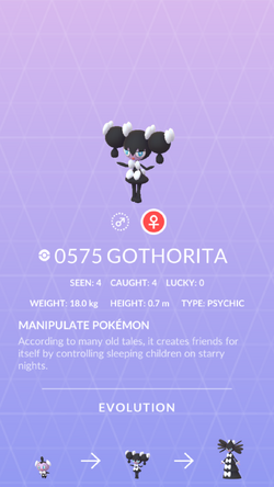 Pokemon 575 Gothorita Pokedex: Evolution, Moves, Location, Stats