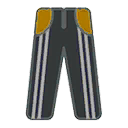 Grey Pants with White Stripes and Yellow Pockets