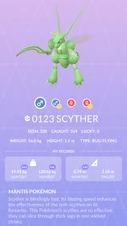 Scyther Pokédex entry