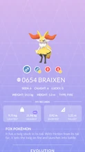 Braixen Pokédex entry