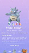 Rhydon Pokédex entry