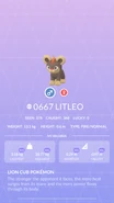 Litleo Pokédex entry