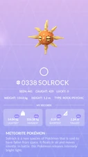 Solrock Pokédex entry